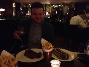 Andrew with his steak and bones!