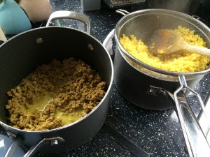 Rice and mince