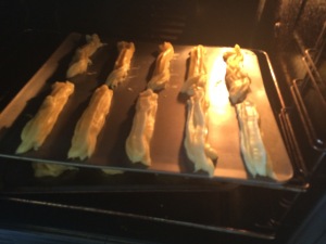 eclairs in the oven