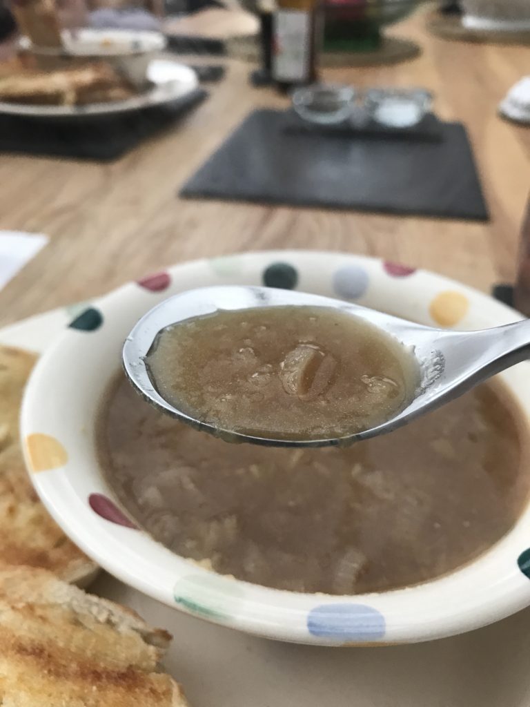 A spoonful of onion soup
