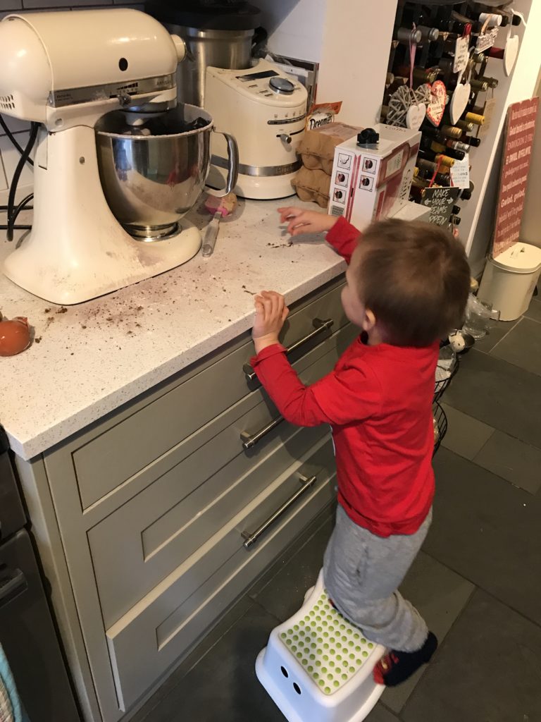 Ioan makes a mess with the food mixer