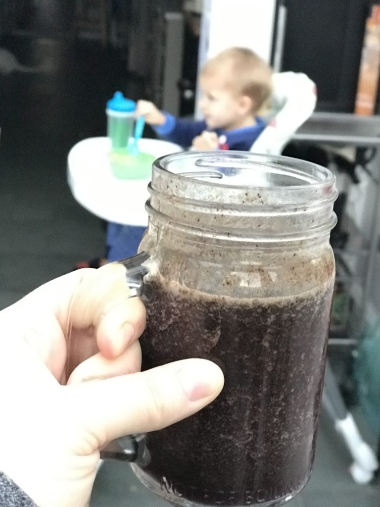 Smoothie with Ioan in background
