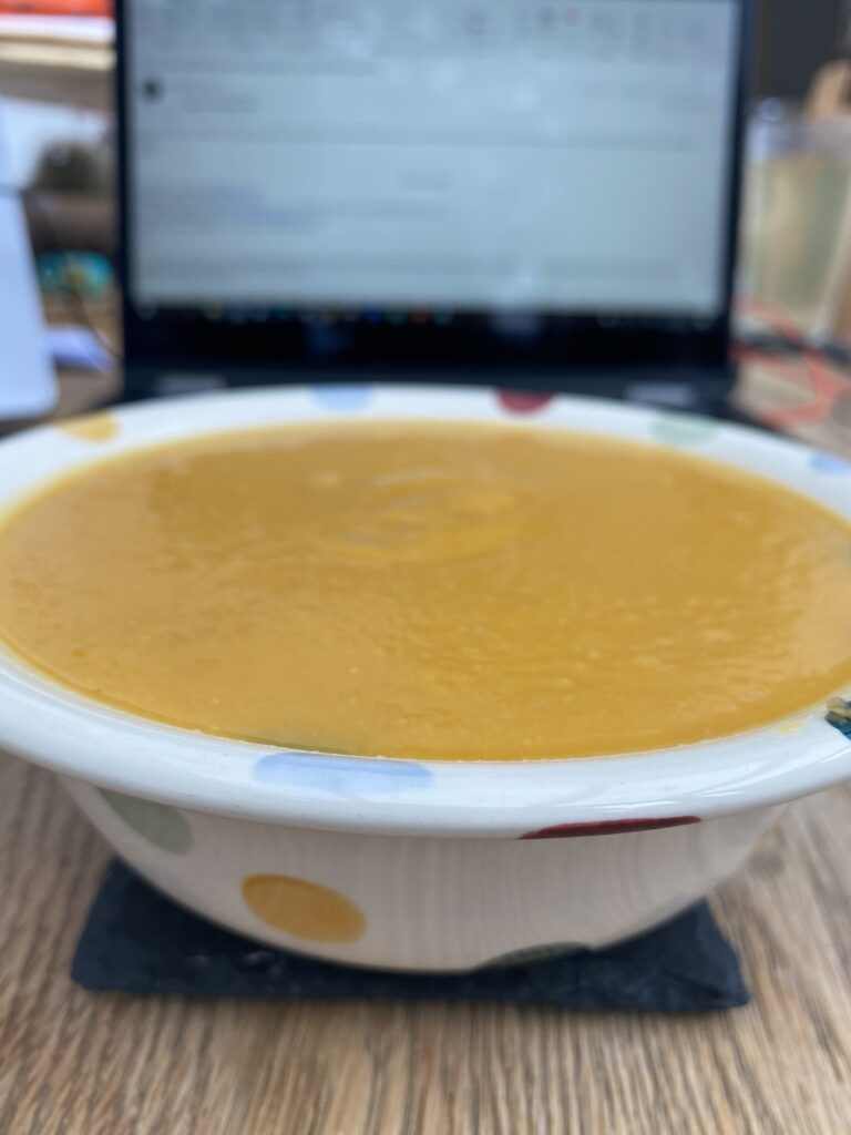Butternut squash and lentil soup
